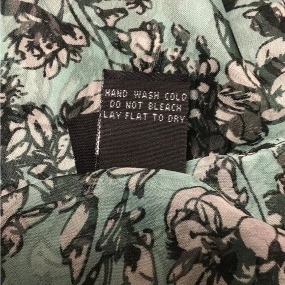 Cejon Vintage Women’s Long All-Over Floral Print Chiffon Scarf, Aqua, OSFA - Picture 8 of 8